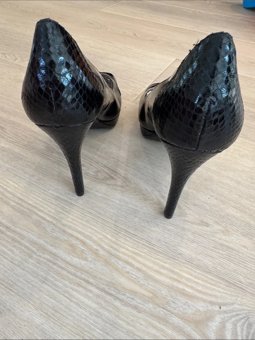 Alfani Black Patent Peep-Toe Stiletto Heels